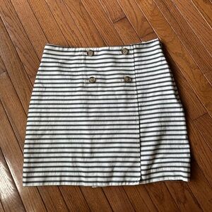 Loft Coastal blue and white stripped skirt